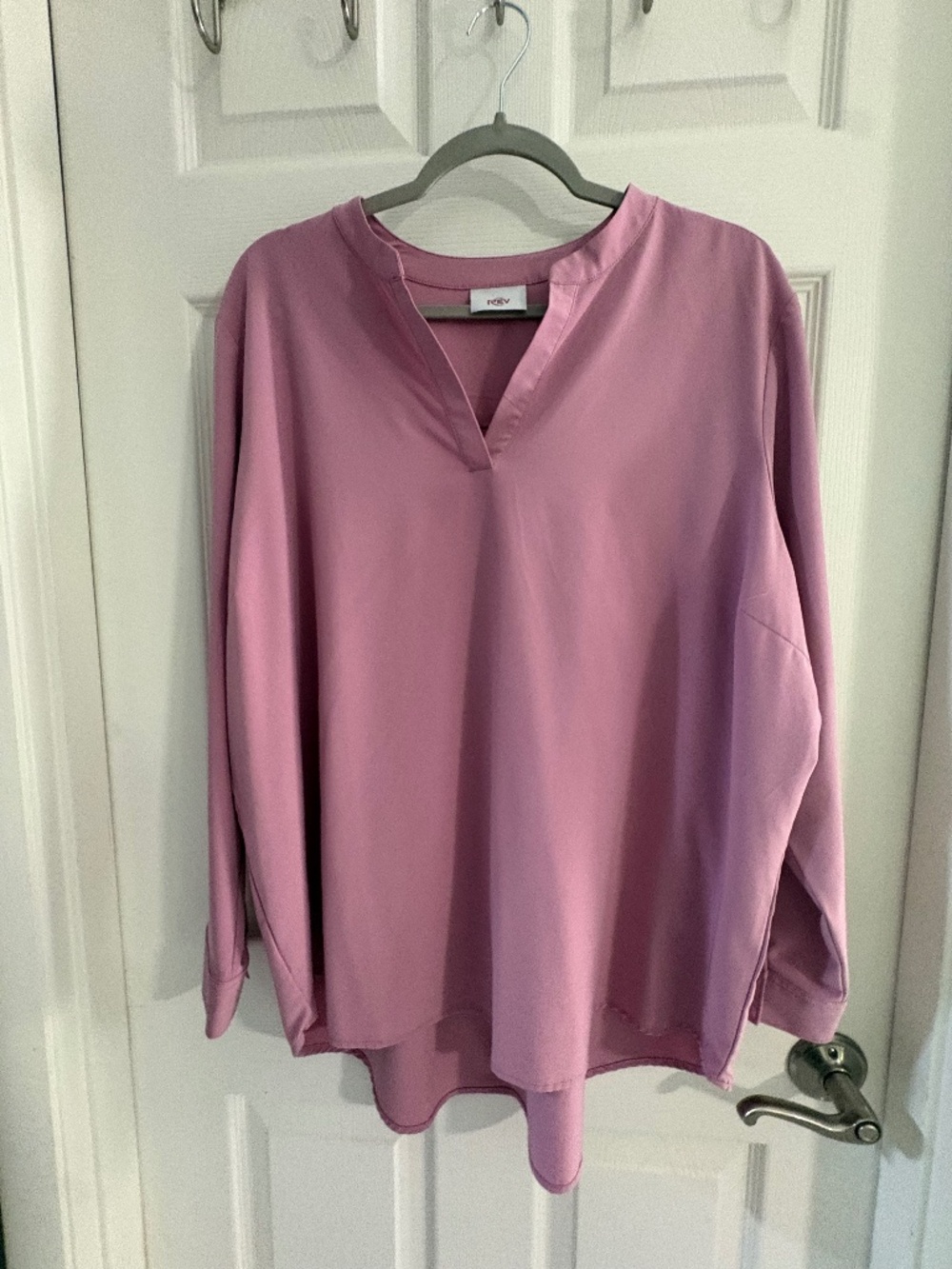 REV Mauve Pink V-Neck Long Sleeve Blouse Women’s XXL 2XL